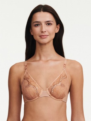Beige Chantelle Xtravagant Lace Underwire Women Unlined Bra | QCY6020OC