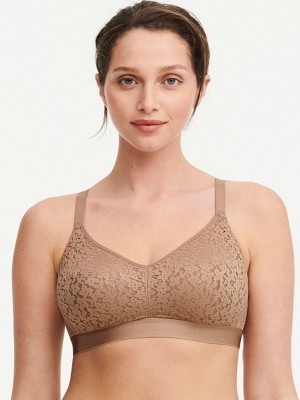Coffee Chantelle Norah Comfort Supportive Wirefree Women Bras | CZV696IF