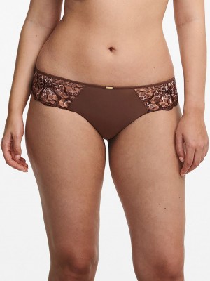 Dark Brown Leopard Chantelle Fleurs Women Bikini Bottoms | IEI1618OD