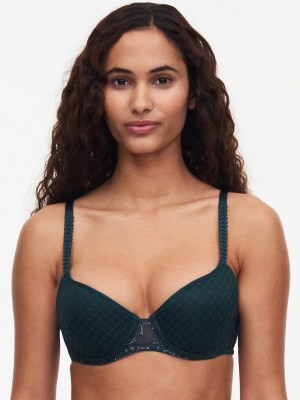 Dark Green Chantelle Instants Custom Fit Women T-Shirt Bra | YLJ9925JI