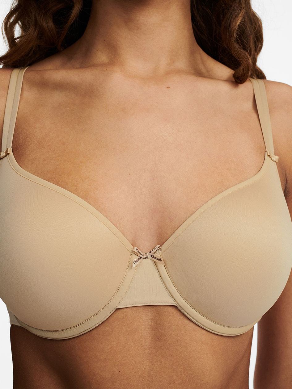 Beige Chantelle Basic Invisible Smooth Support Women T-Shirt Bra | NQH5929NK
