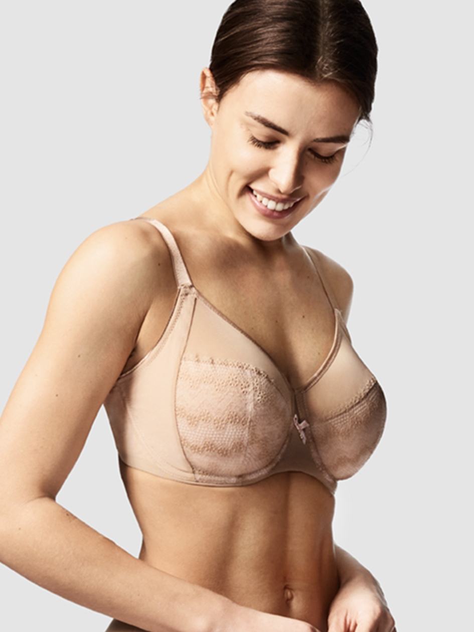 Beige Orange Chantelle Revele Moi Perfect Fit Underwire Women Bras | HEI448HC