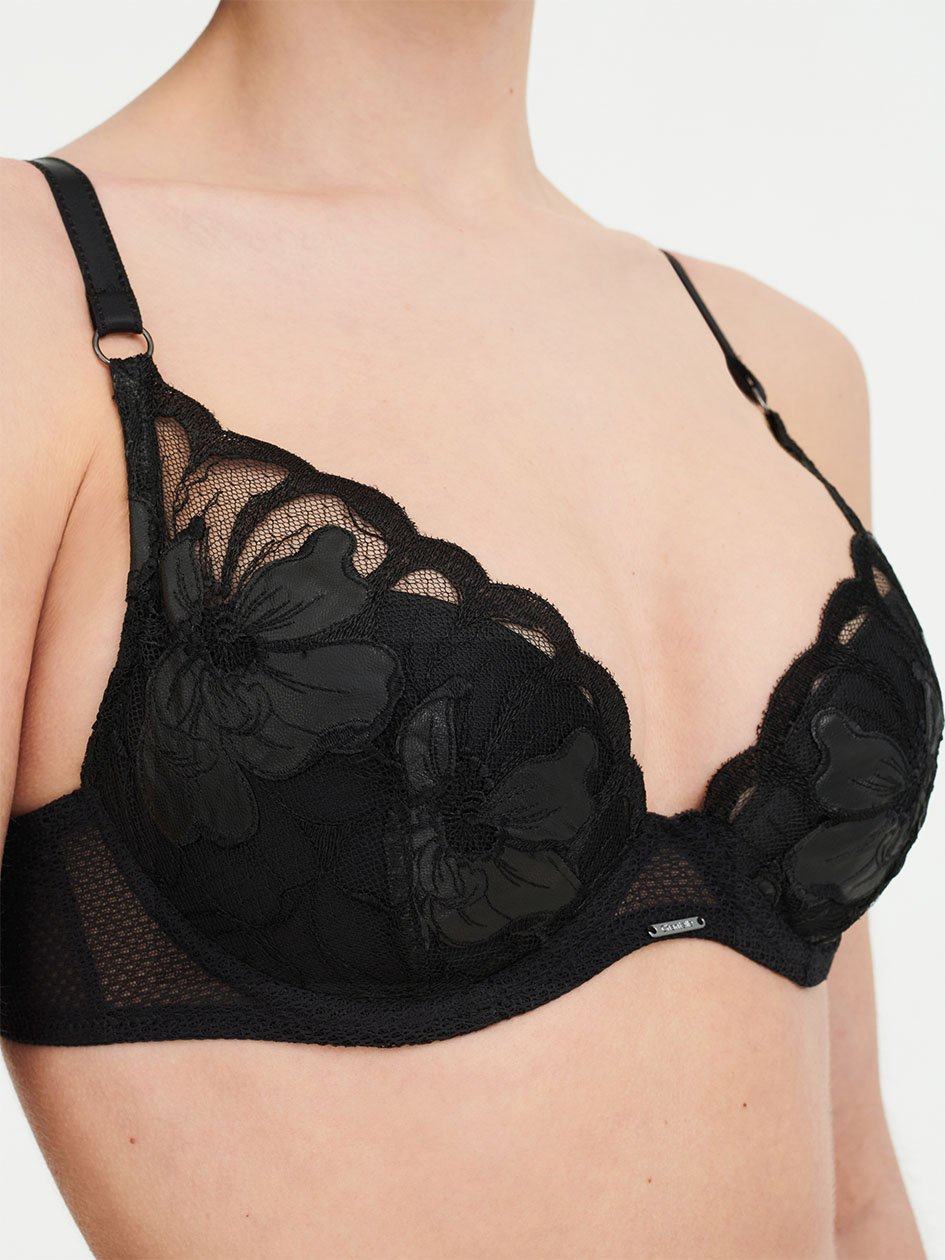 Black Chantelle Fleurs Signature Plunge Women Bras | STB6249QR