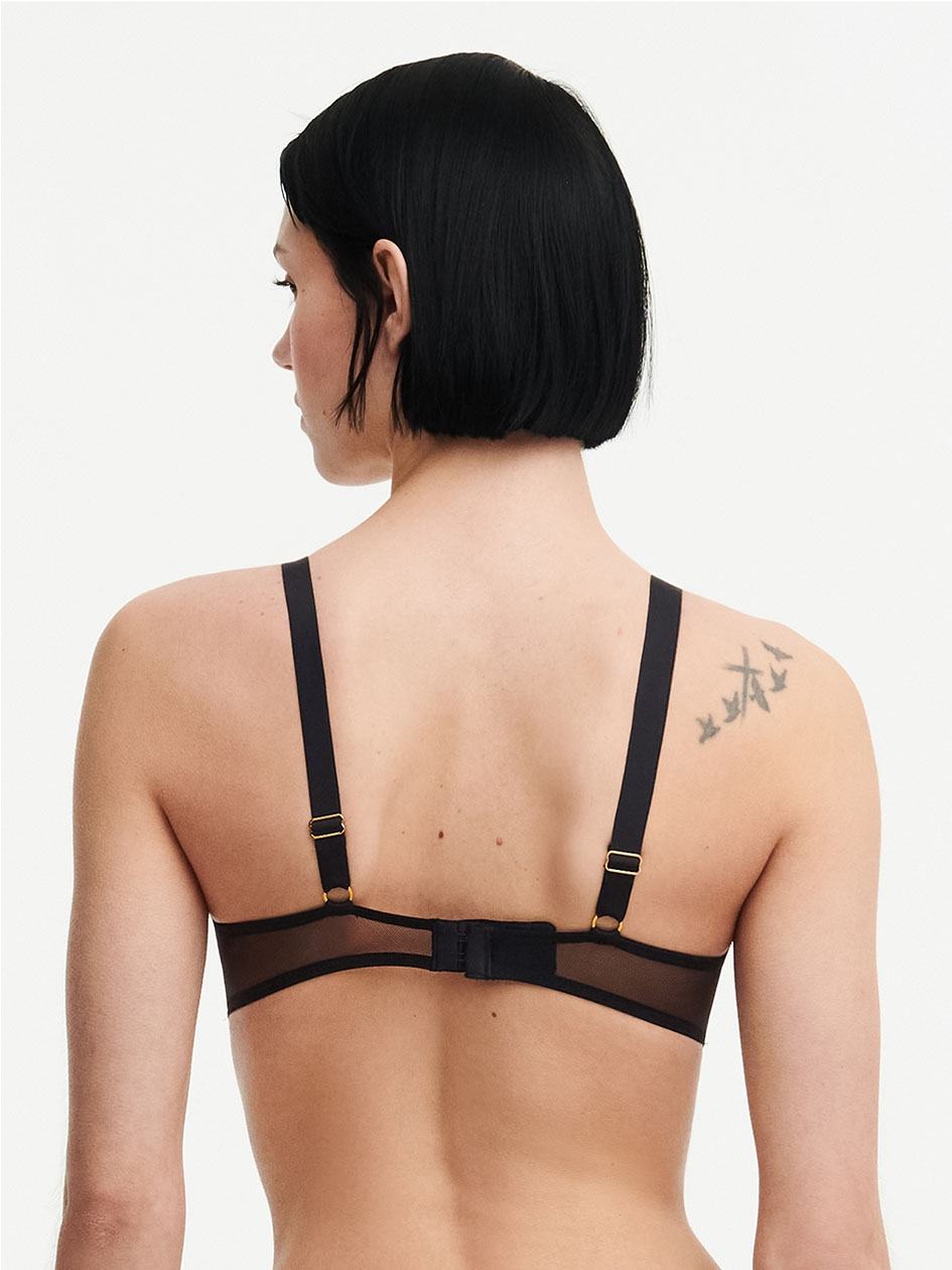 Black Chantelle MetallX Plunge Underwire Women Bras | WVE6182QL