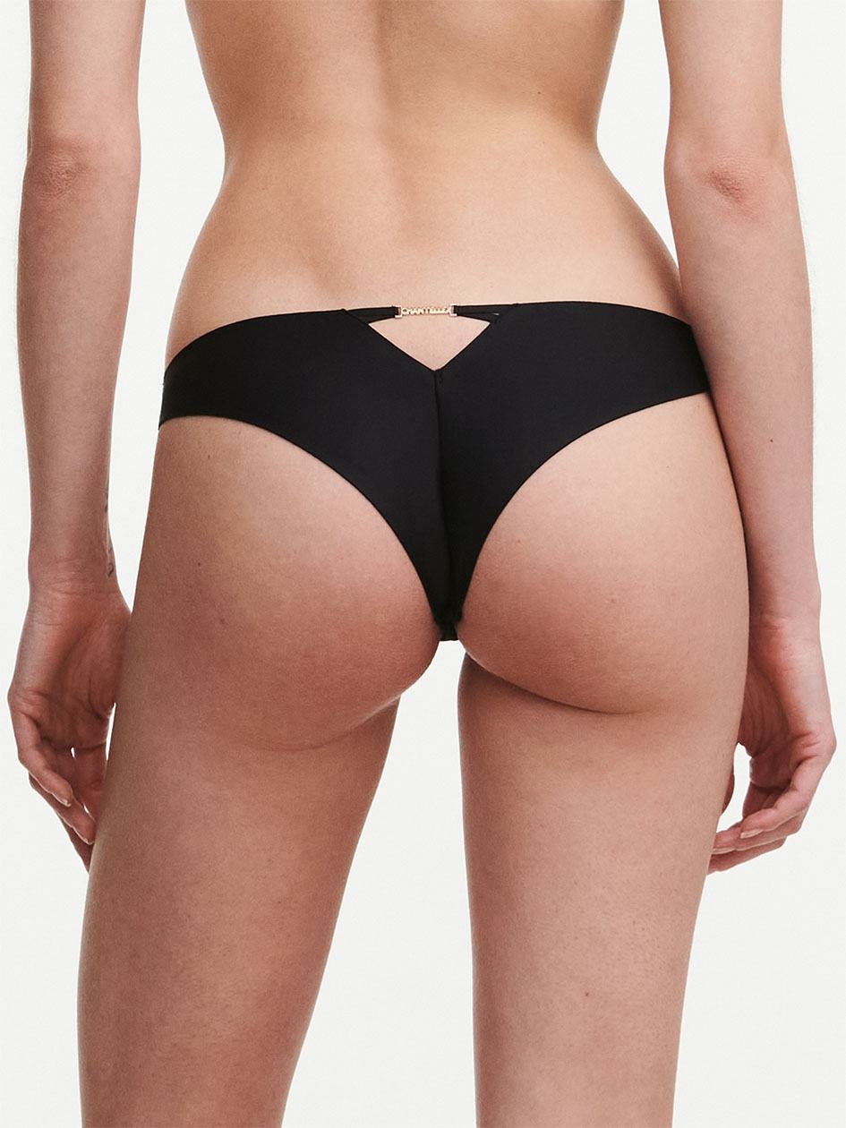 Black Chantelle MetallX Women Thong Panty | CYP1687WJ