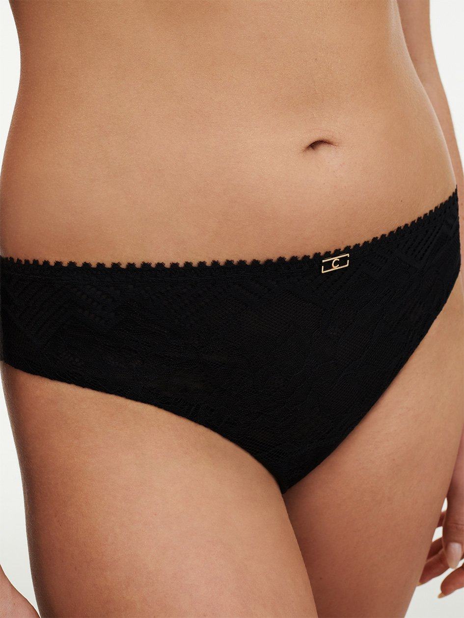 Black Chantelle Origins Lace Women Thong Panty | YDM5337BJ
