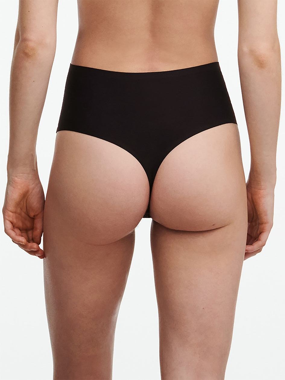 Black Chantelle SoftStretch High Waist Women Thong Panty | PQQ9324JK