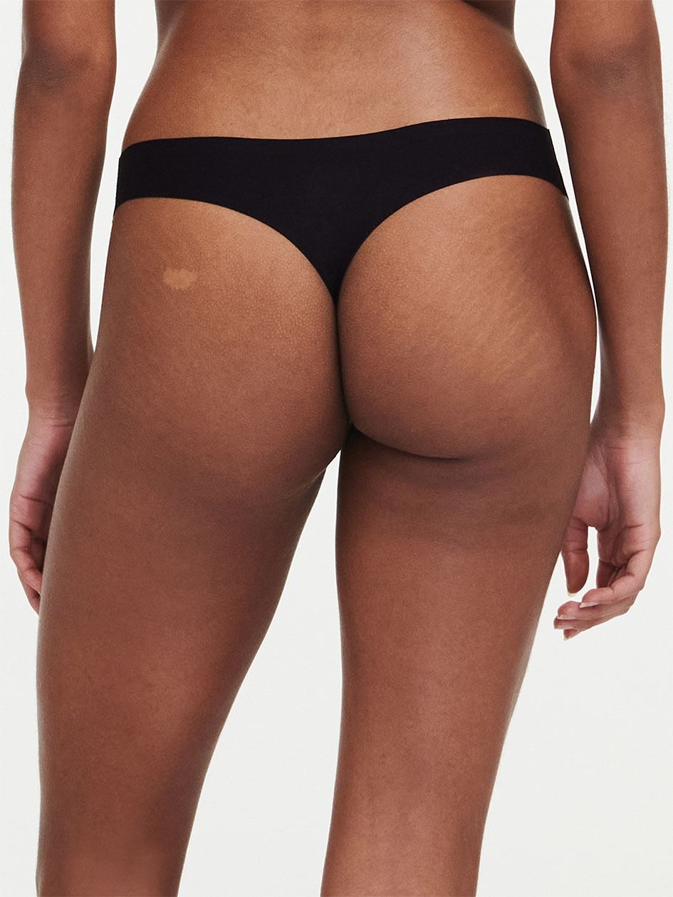Black Chantelle SoftStretch Women Thong Panty | LNU2782OY