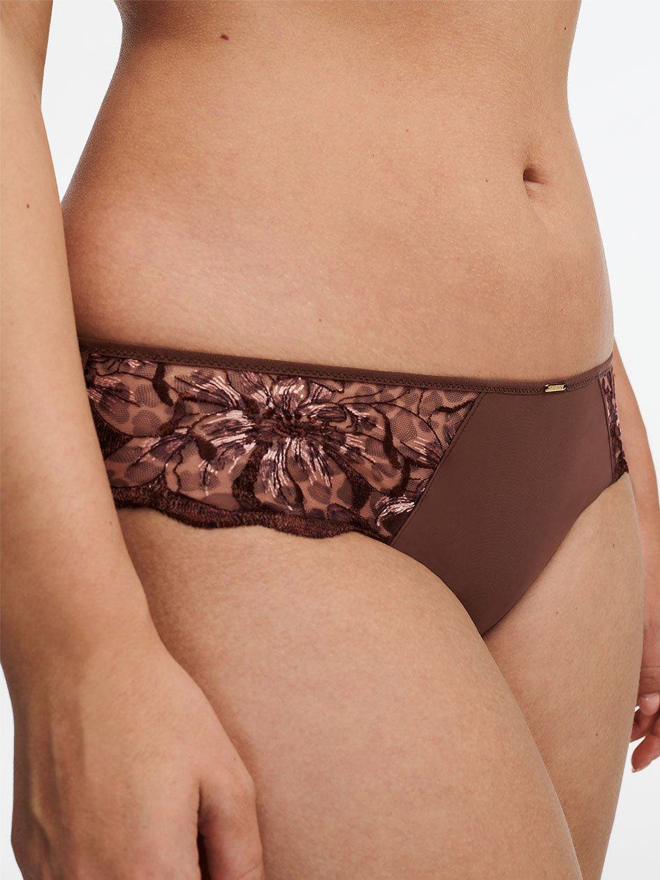 Dark Brown Leopard Chantelle Fleurs Women Bikini Bottoms | IEI1618OD