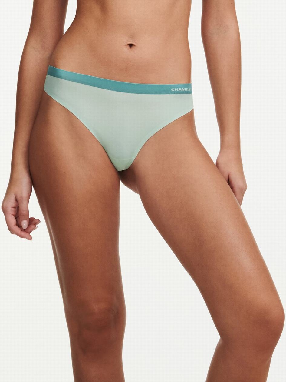 Green Chantelle SoftStretch Women Thong Panty | MPN4673CR
