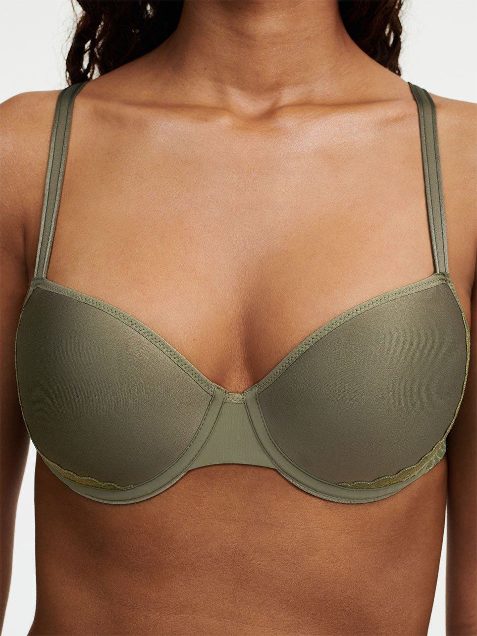 Khaki Green Chantelle Pila Demi Memory Foam Women Bras | IFS4869LH