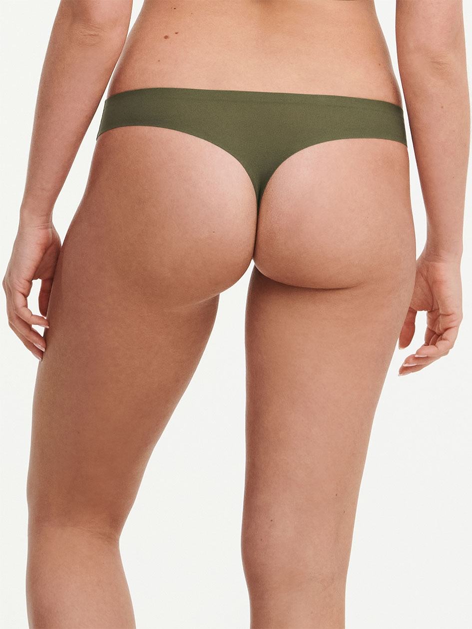 Khaki Green Chantelle SoftStretch Women Thong Panty | MVU6451AK