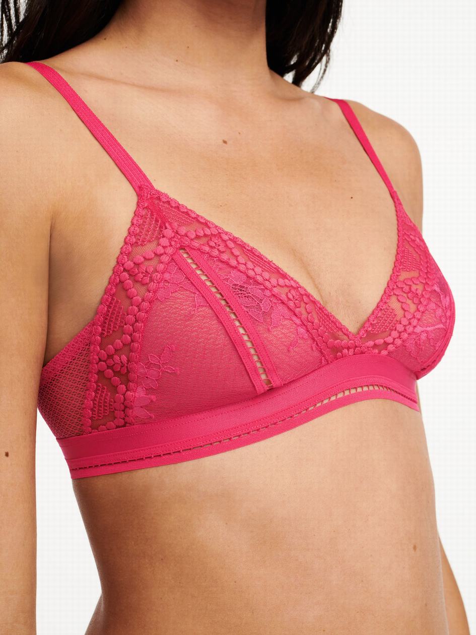 Red Chantelle Olivia Wireless Women Bras | QLX4552IZ