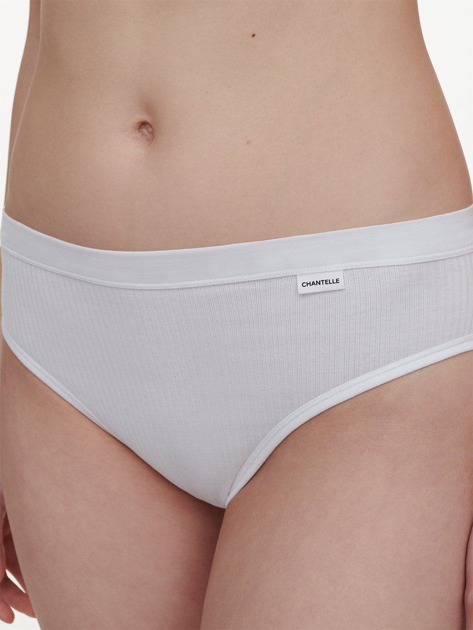 White Chantelle Cotton Comfort Hi-Cut Women Briefs | DIG5847JZ