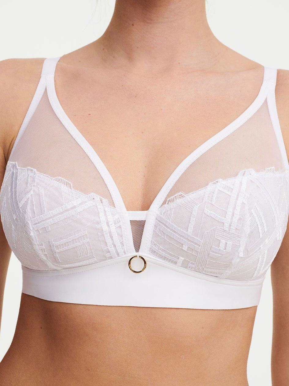 White Chantelle Graphic Support Lace Wireless Women Bras | UYI5612WH