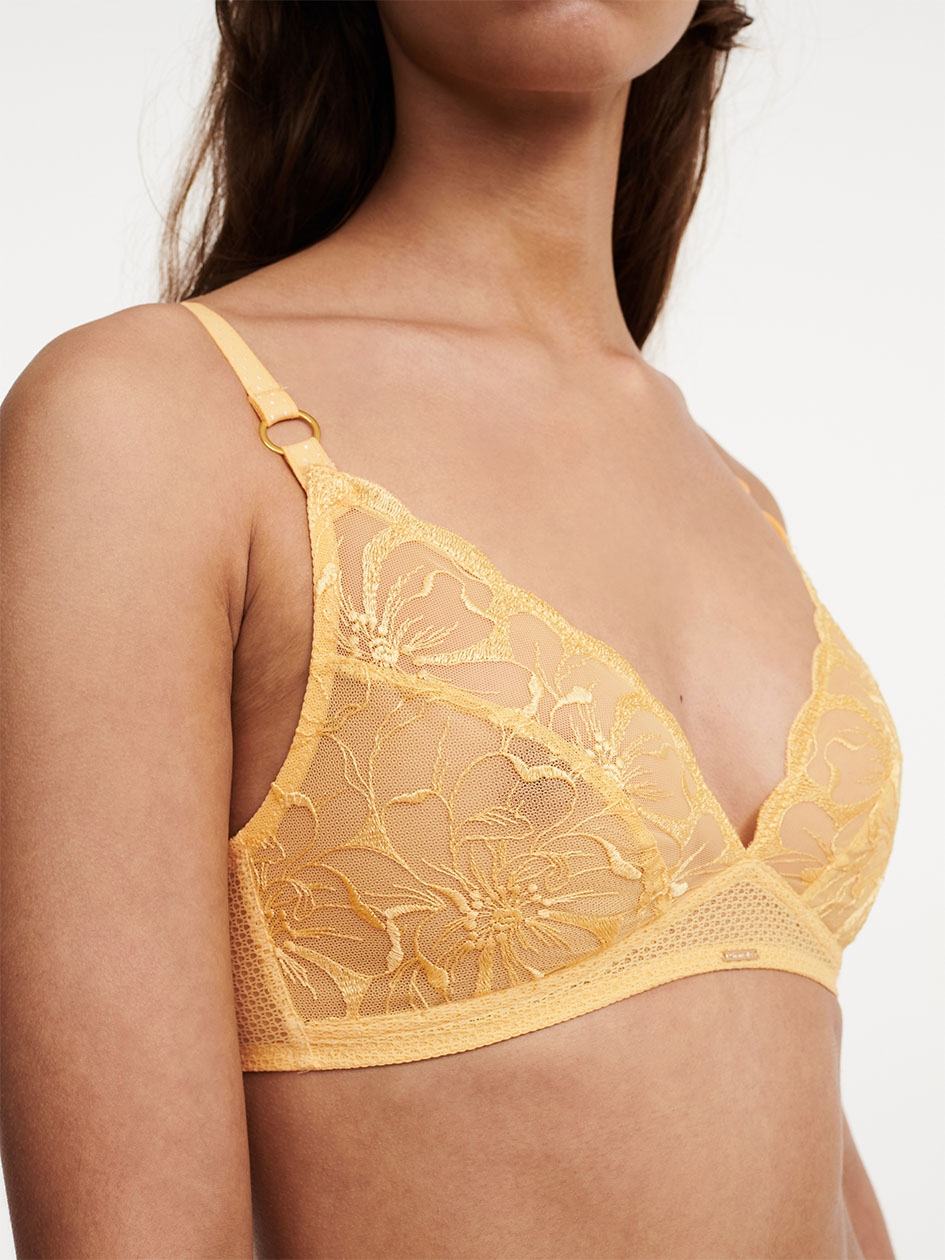 Yellow Chantelle Fleurs Wirefree Women Bras | CLB1674NO