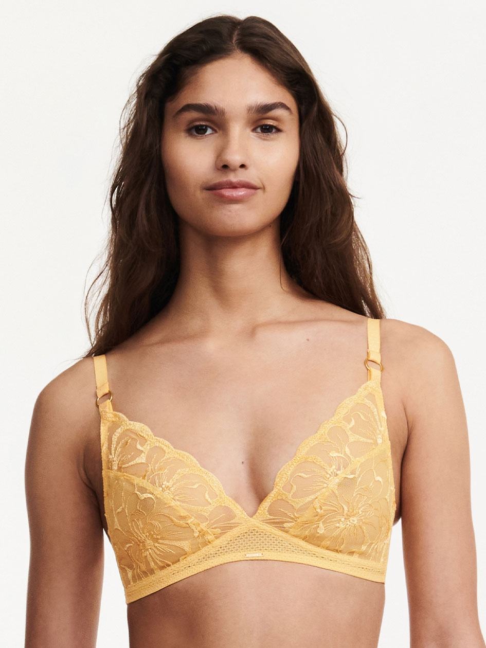 Yellow Chantelle Fleurs Wirefree Women Bras | CLB1674NO