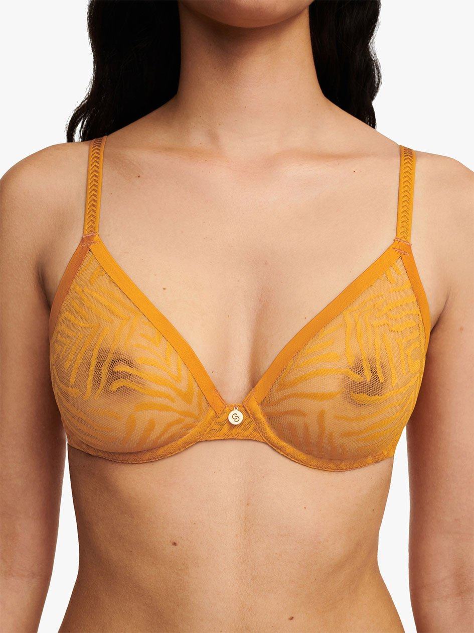 Yellow Chantelle Graphic Allure Sheer Underwire Women Unlined Bra | YZA624UD